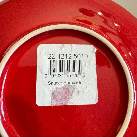 Waechtersbach Freestyle Paradise Saucer Plate Red Orange Flower Germany Set of 5 - Picture 7 of 12